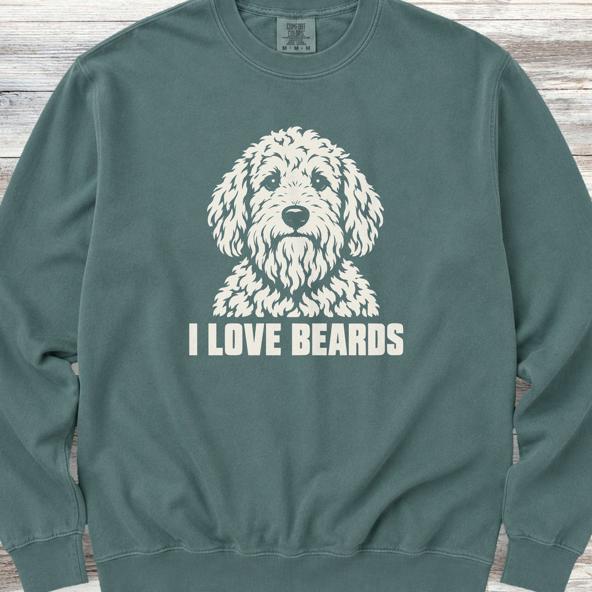 Doodle I Love Beards Sweatshirt - Blue Spruce