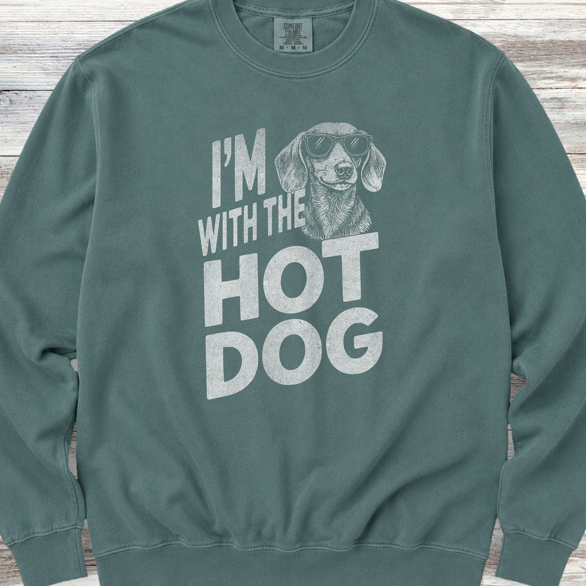 Dachshund Hot Dog Sweatshirt - Blue Spruce