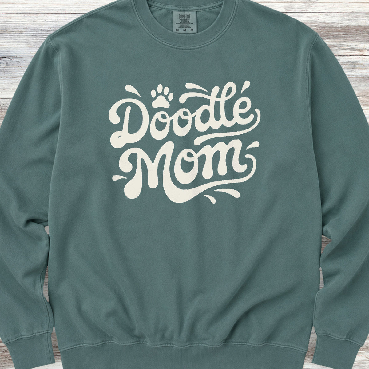 Doodle Groovy Mom Sweatshirt - Blue Spruce