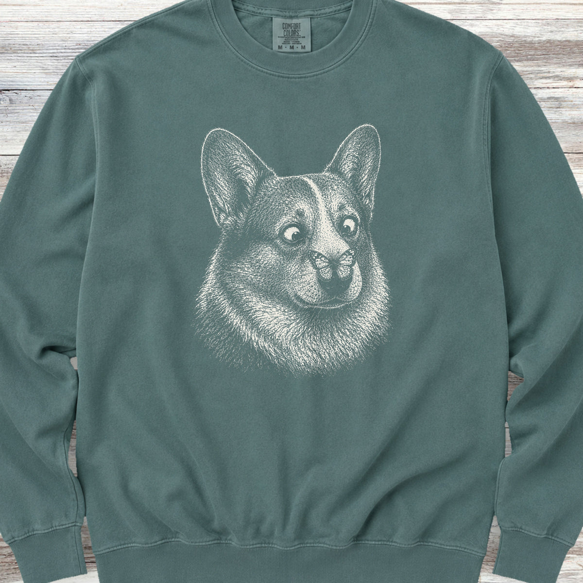 Corgi Butterfly Sweatshirt - Blue Spruce