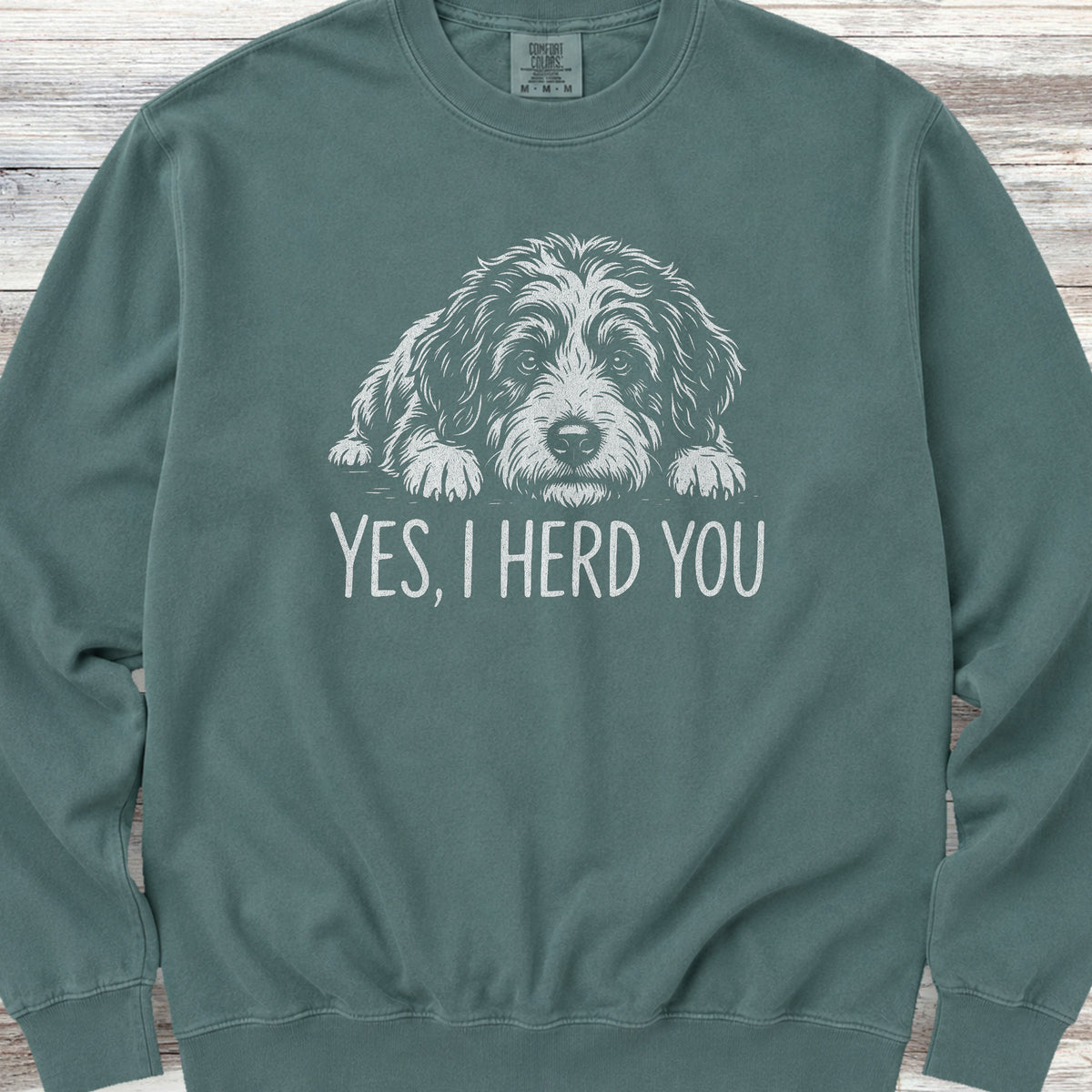 Bernedoodle Herd You Sweatshirt - Blue Spruce