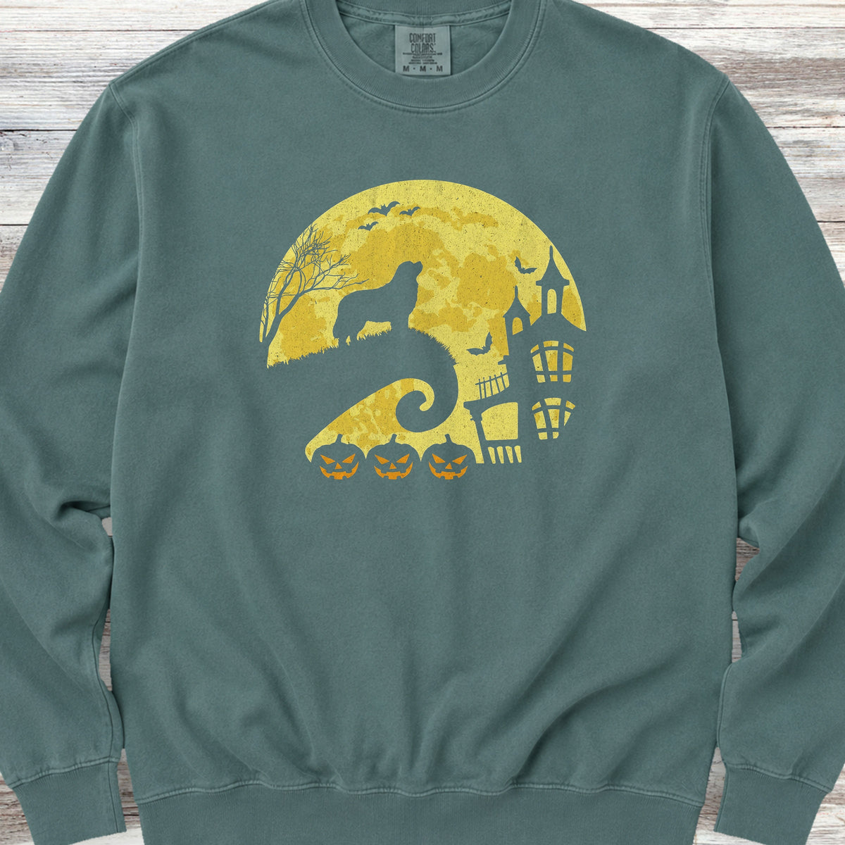 Newfoundland Halloween Moon Sweatshirt - Blue Spruce