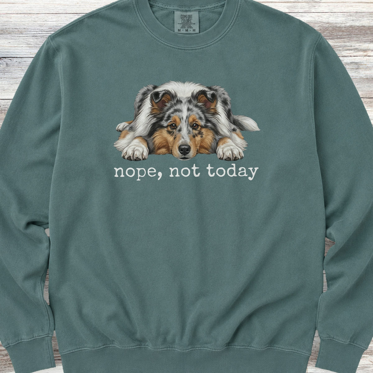 Shetland Sheepdog Blue Merle Nope Sweatshirt - Blue Spruce