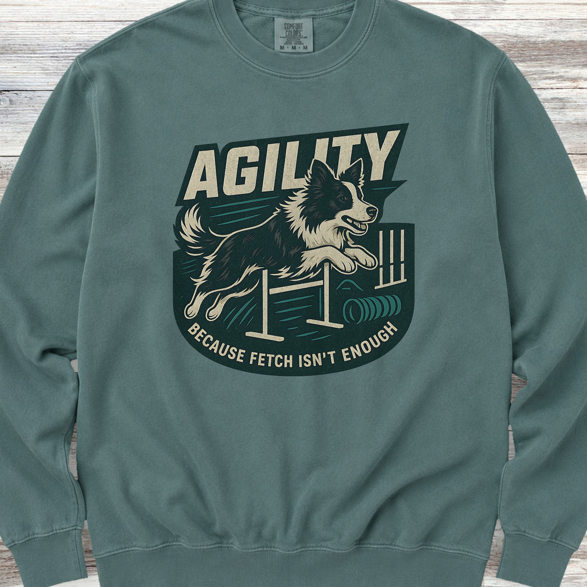 Border Collie Agility Sweatshirt - Blue Spruce