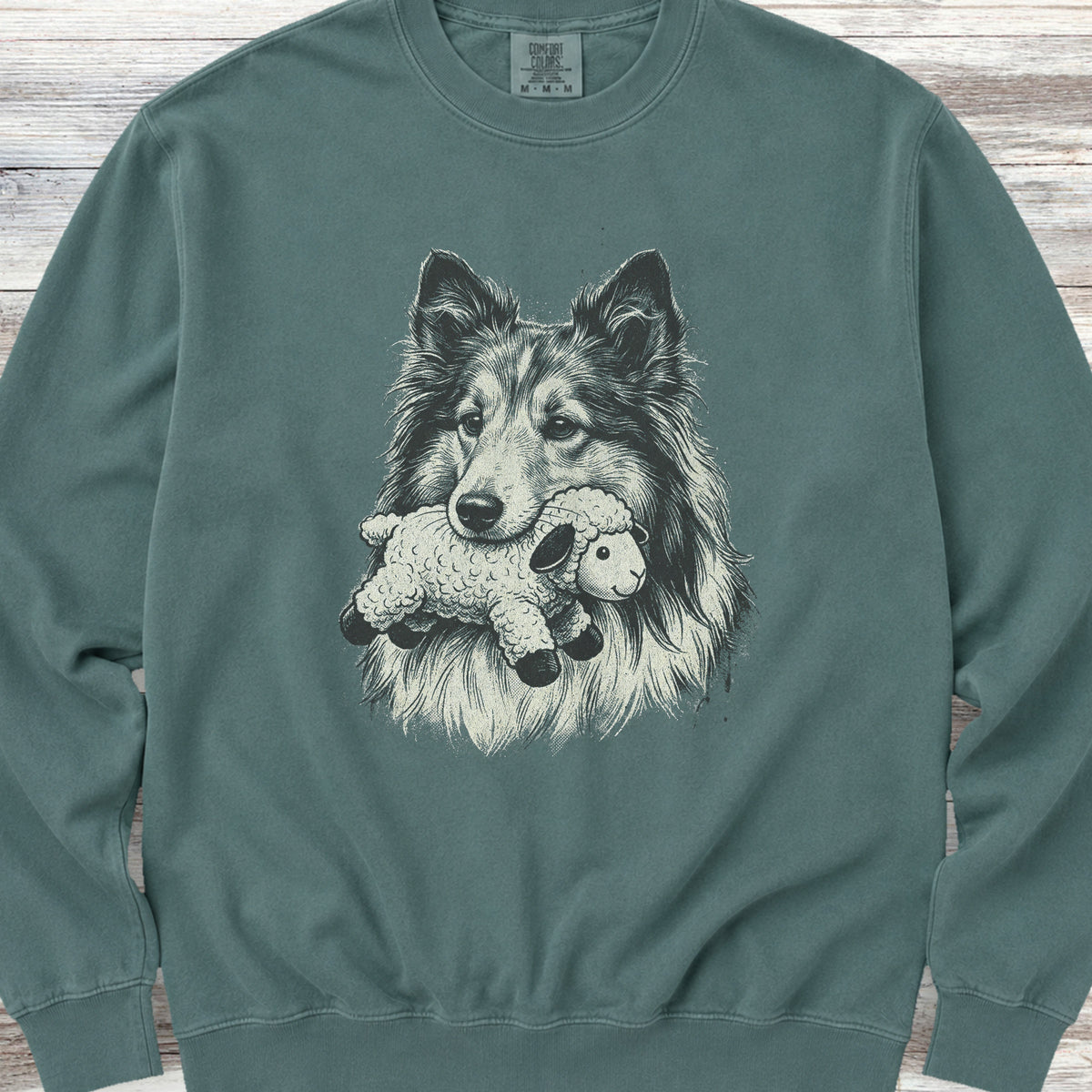 Shetland Sheepdog Favorite Toy Sweatshirt - Blue Spruce