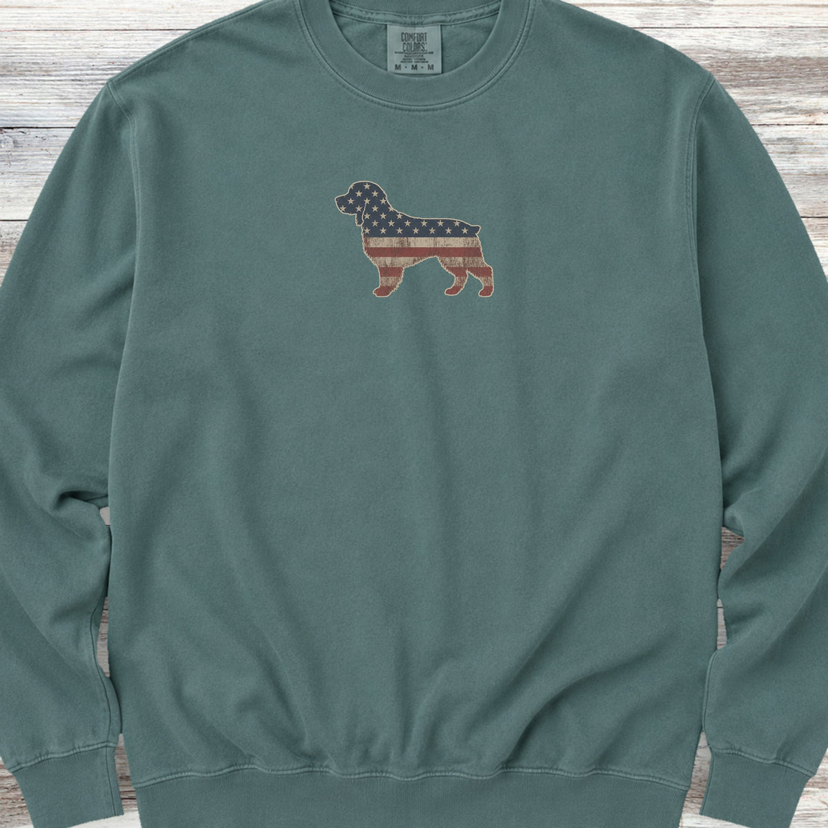 Boykin Spaniel Vintage USA Sweatshirt - Blue Spruce