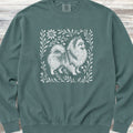 Pomeranian Linocut Sweatshirt - Blue Spruce