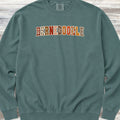 Bernedoodle Fall Faux Patchwork Sweatshirt - Blue Spruce