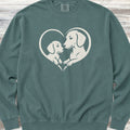 Dachshund Heart Bond Sweatshirt - Blue Spruce