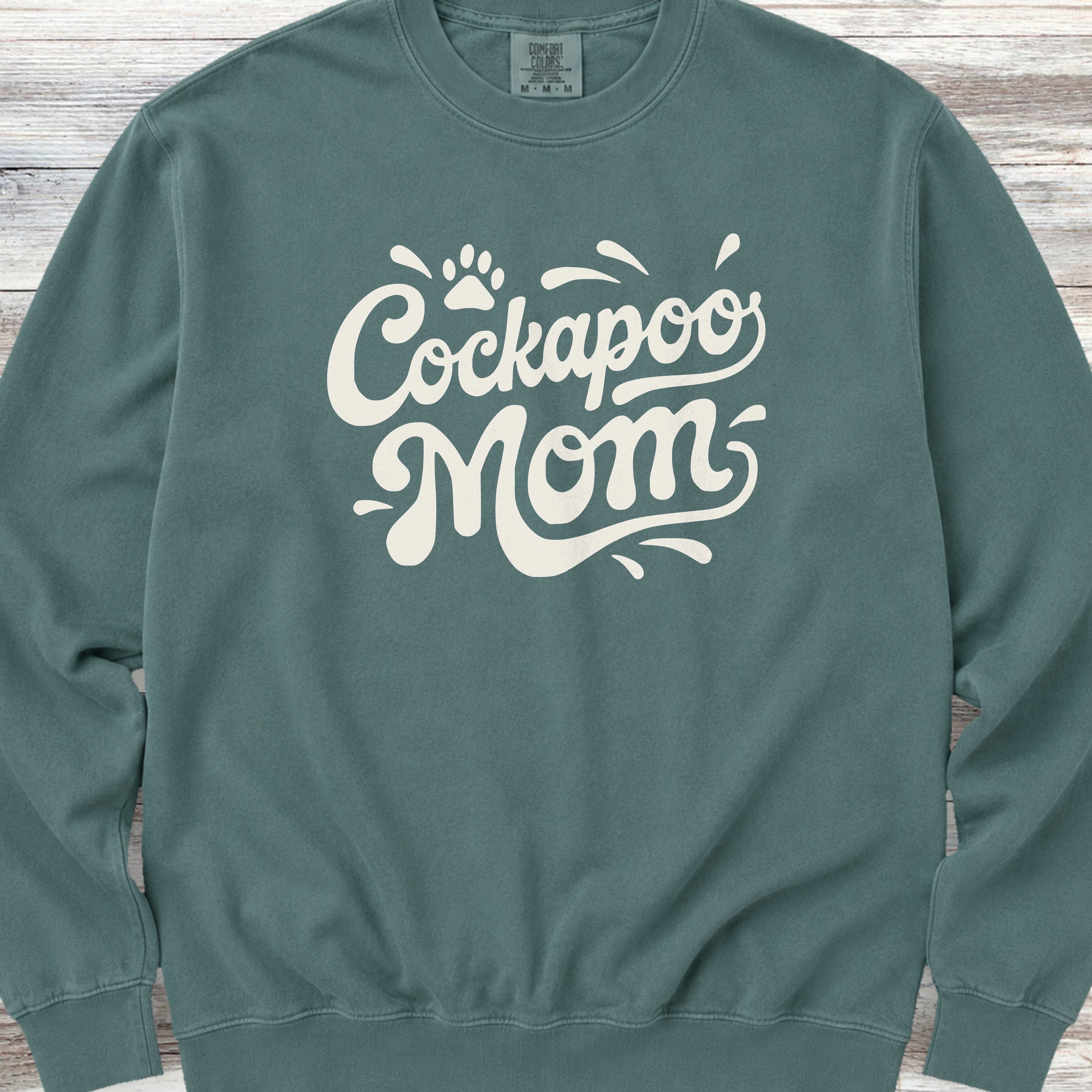 Cockapoo Groovy Mom Sweatshirt - Blue Spruce