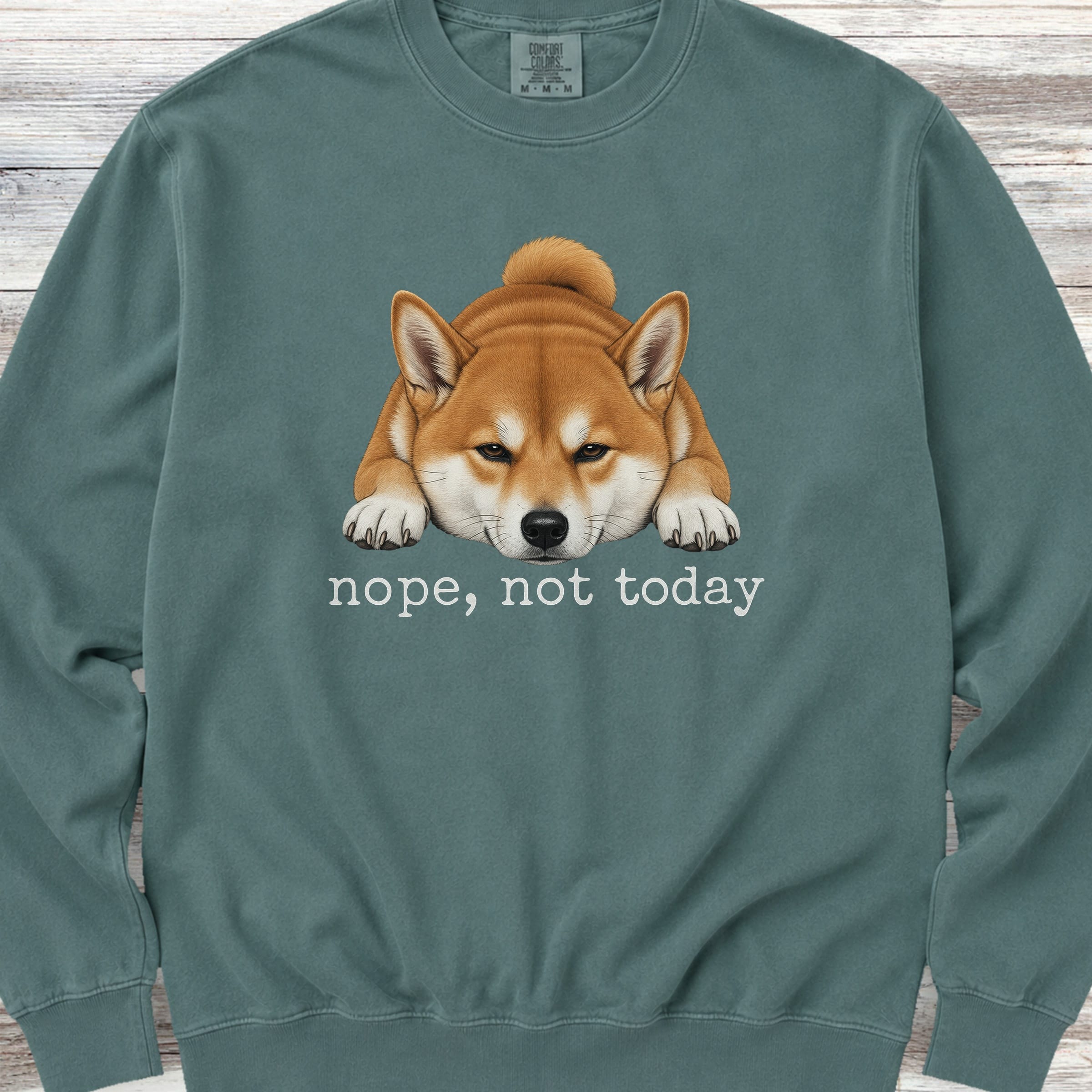 Shiba Inu Nope Sweatshirt - Blue Spruce