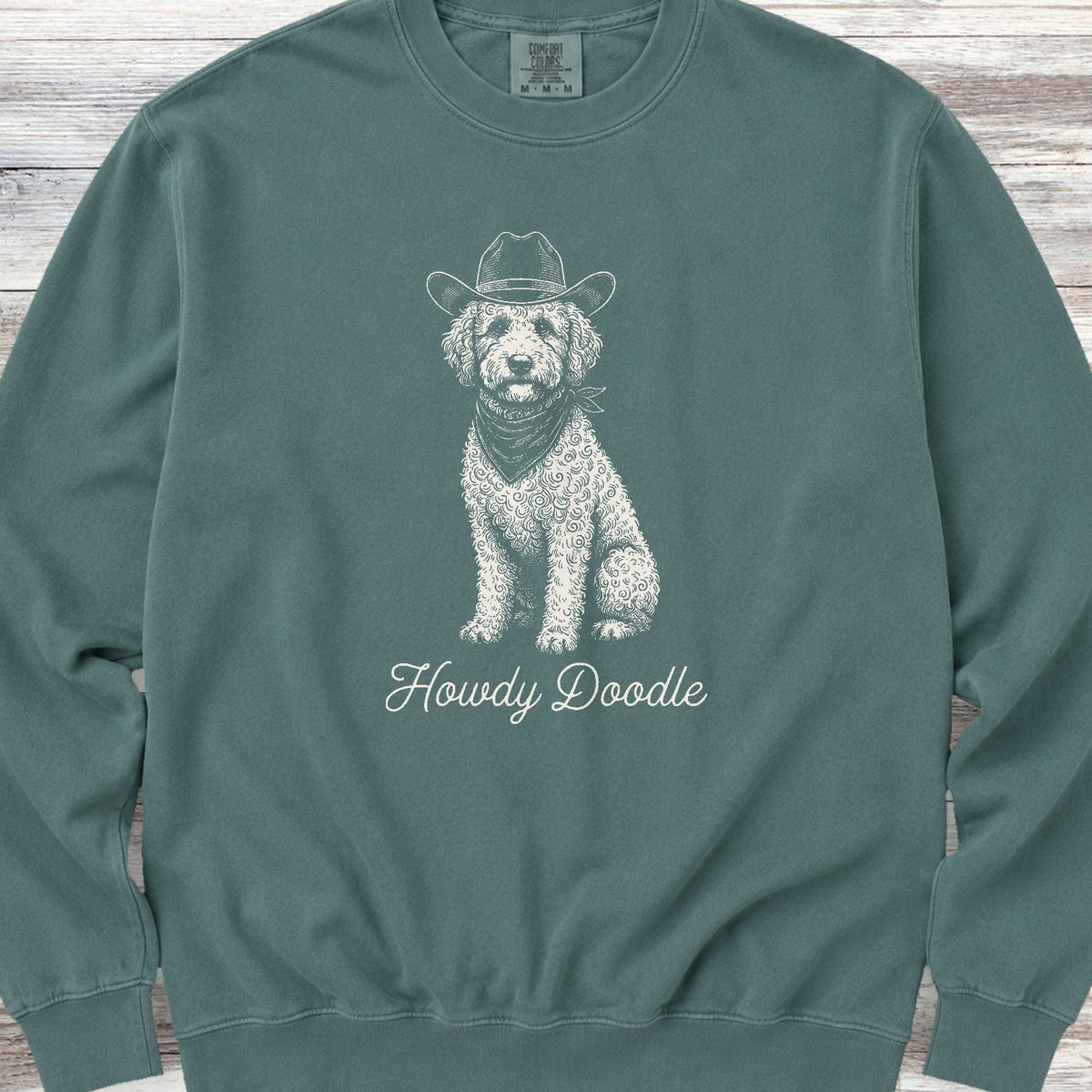 Labradoodle Howdy Doodle Sweatshirt - Blue Spruce