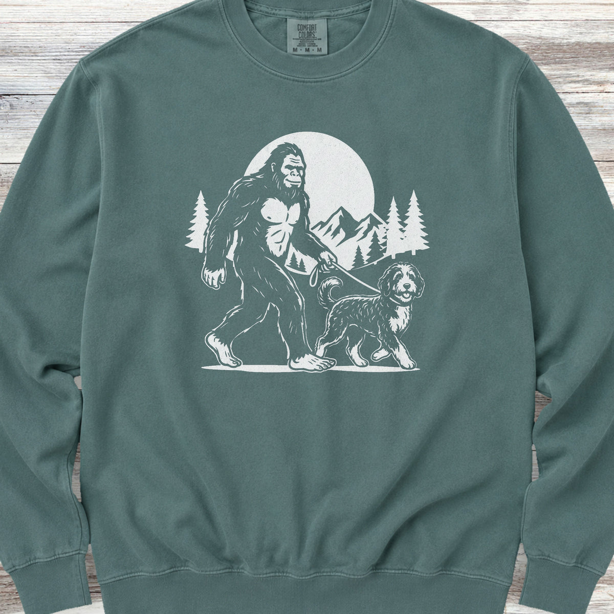 Bernedoodle & Bigfoot Sweatshirt - Blue Spruce
