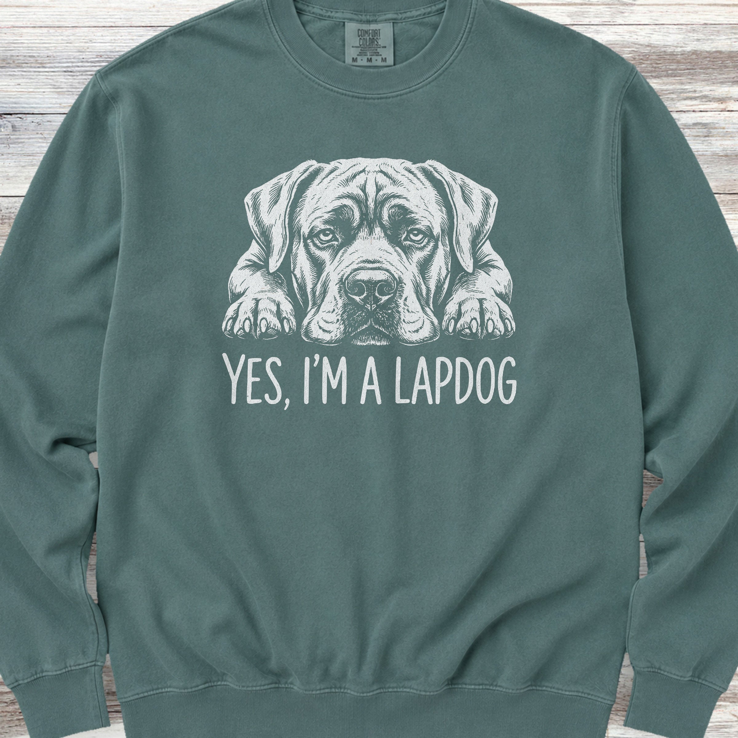 Cane Corso Lap Dog Sweatshirt - Blue Spruce