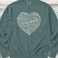 Bernedoodle Heart Script Sweatshirt - Blue Spruce
