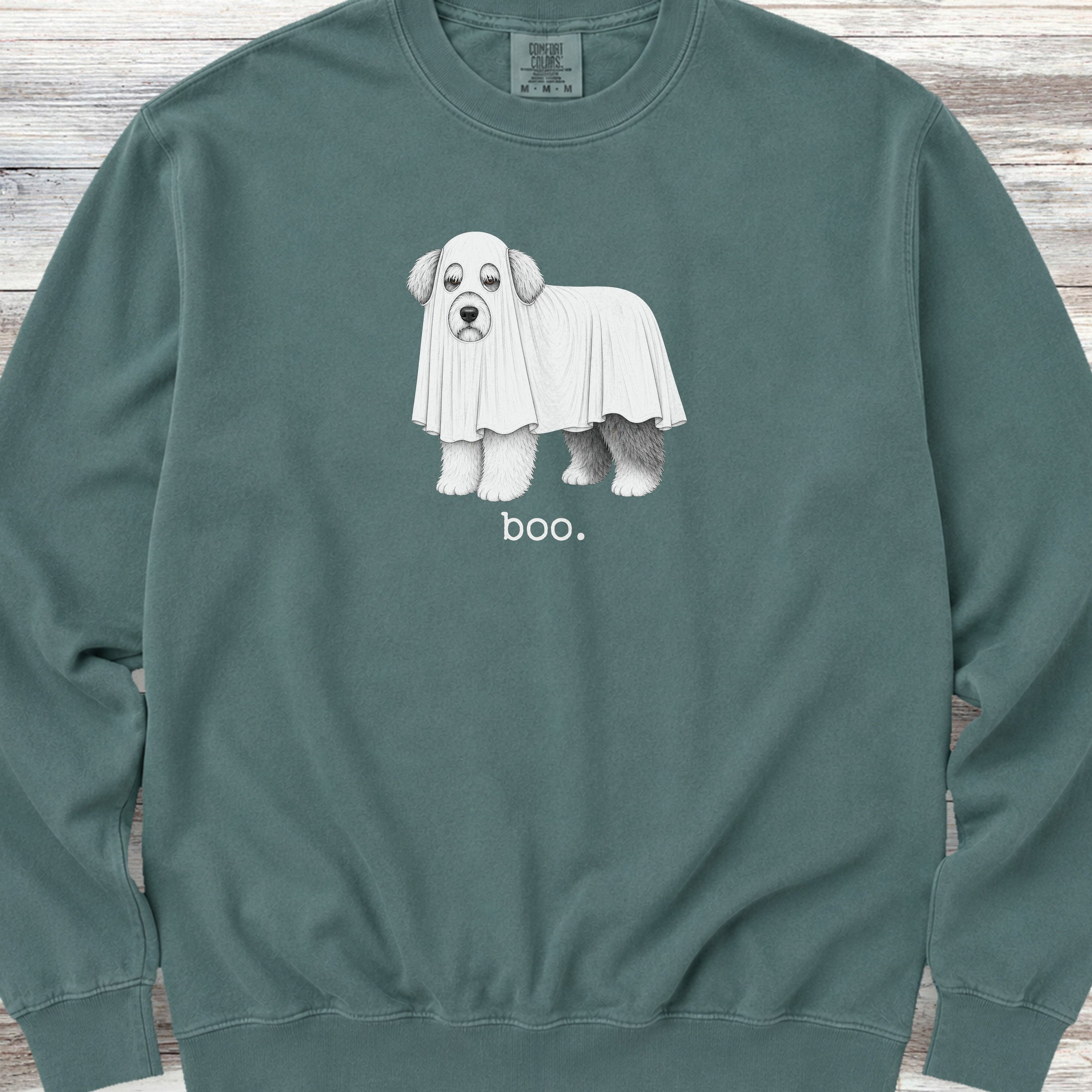 Old English Sheepdog Boo Sweatshirt - Blue Spruce