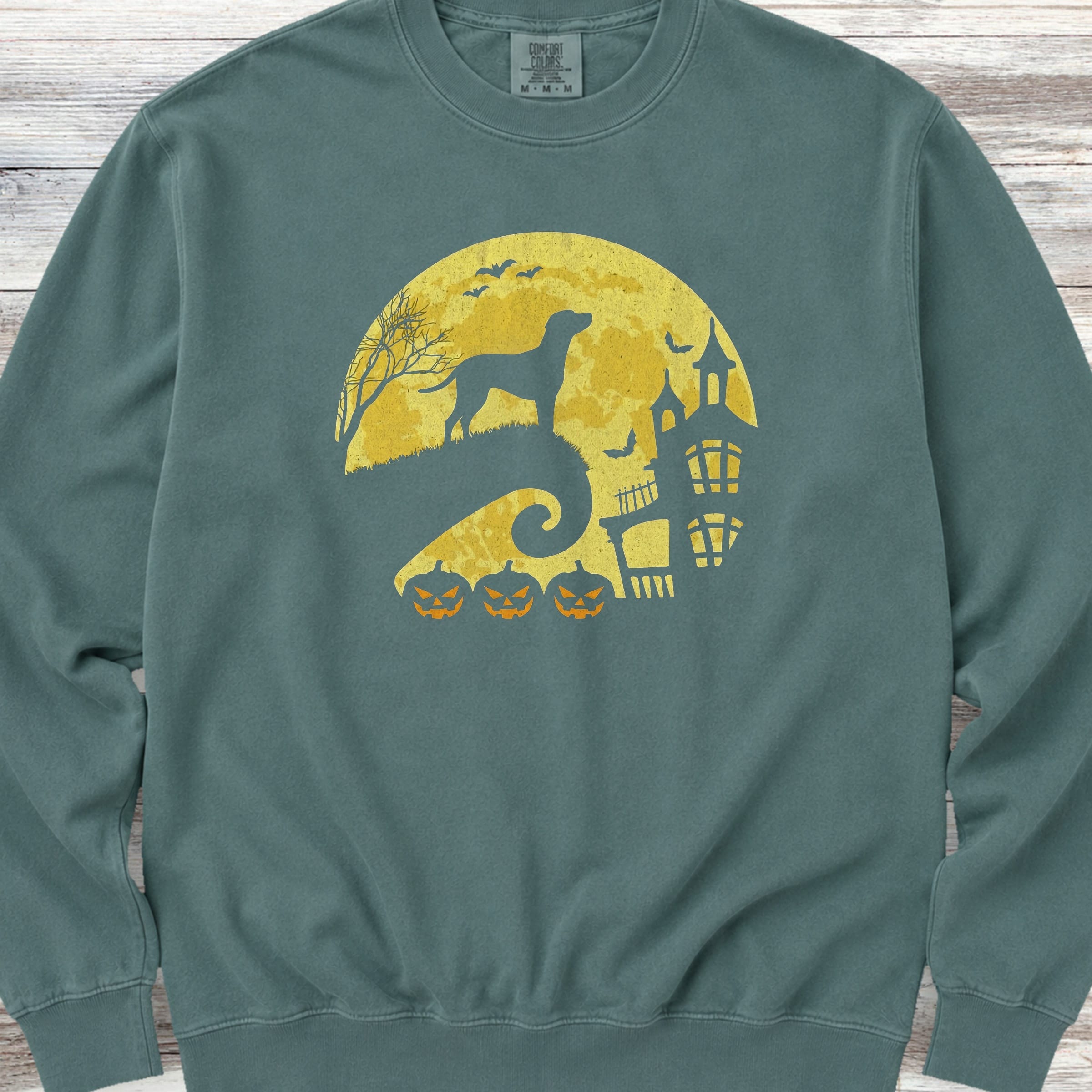 Dalmatian Halloween Moon Sweatshirt - Blue Spruce