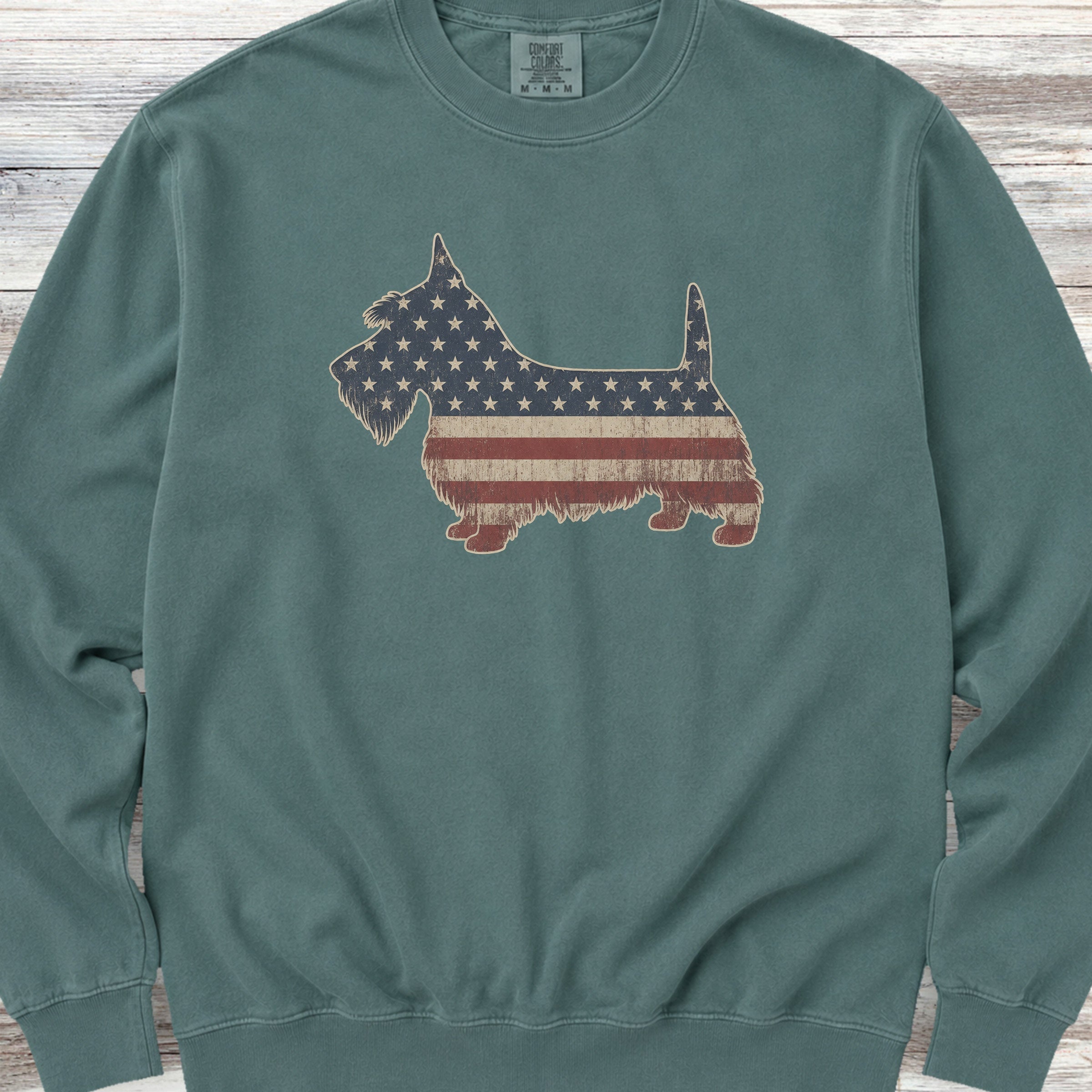 Scottish Terrier Vintage USA Sweatshirt - Blue Spruce