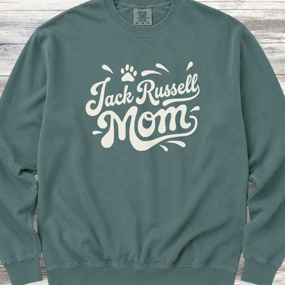 Jack Russell Groovy Mom Sweatshirt - Blue Spruce