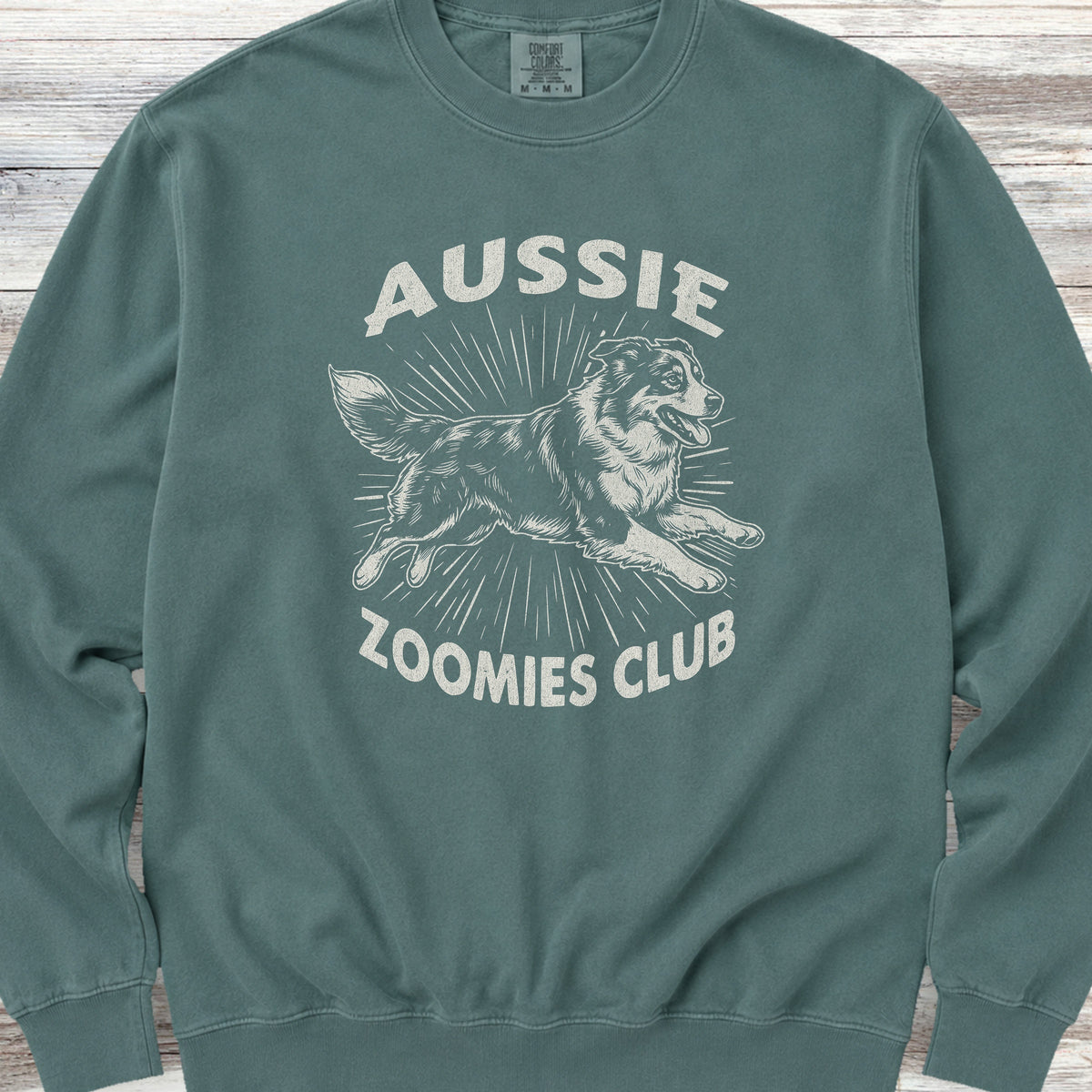 Australian Shepherd Zoomies Sweatshirt - Blue Spruce