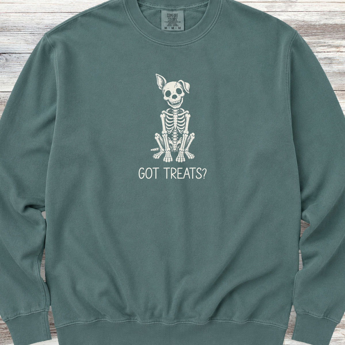Skelly Dog Got Treats Sweatshirt - Blue Spruce