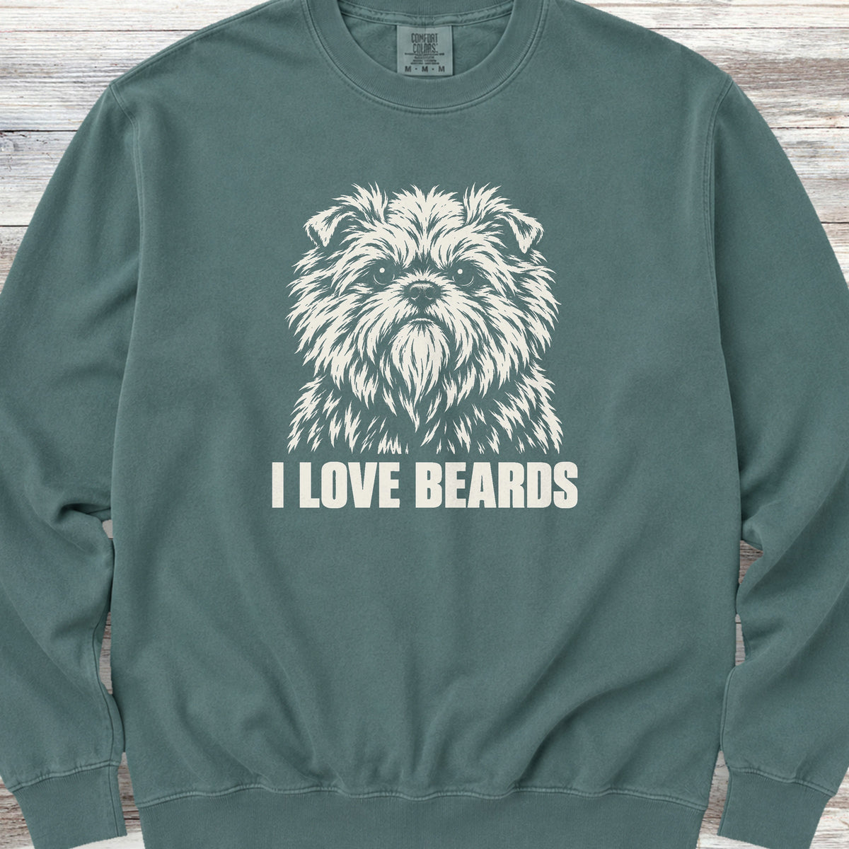 Affenpinscher I Love Beards Sweatshirt - Blue Spruce