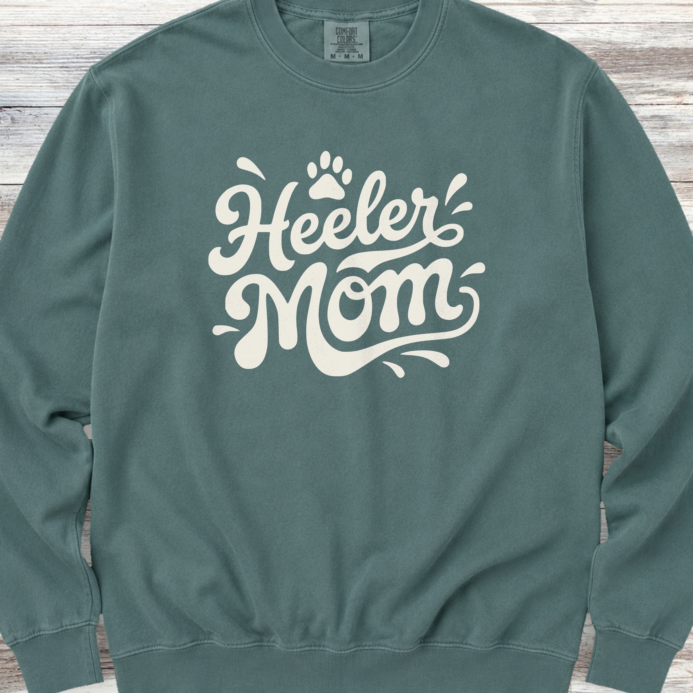 Australian Cattle Dog Groovy Heeler Mom Sweatshirt - Blue Spruce