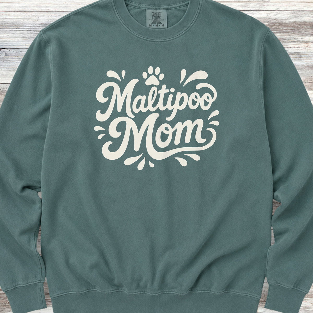 Maltipoo Groovy Mom Sweatshirt - Blue Spruce