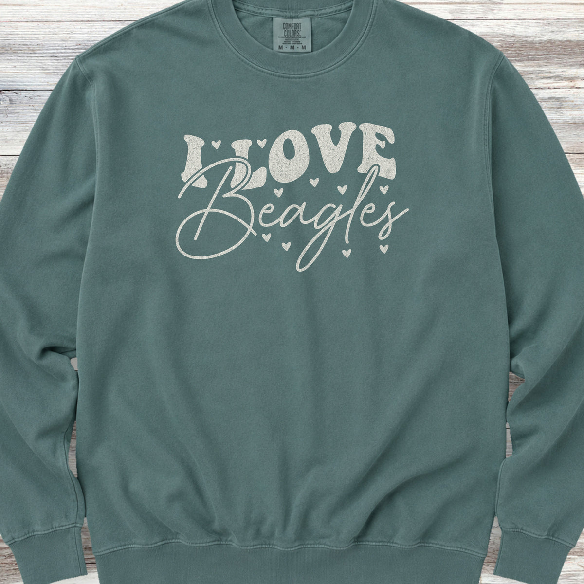 I Love Beagles Sweatshirt - Blue Spruce