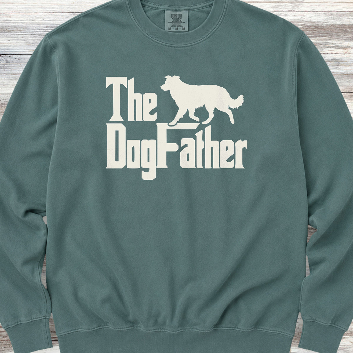 Border Collie Dog Father Sweatshirt - Blue Spruce