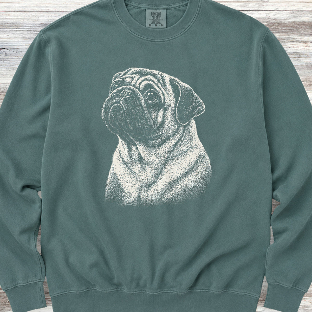 Pug Loyalty Sweatshirt - Blue Spruce