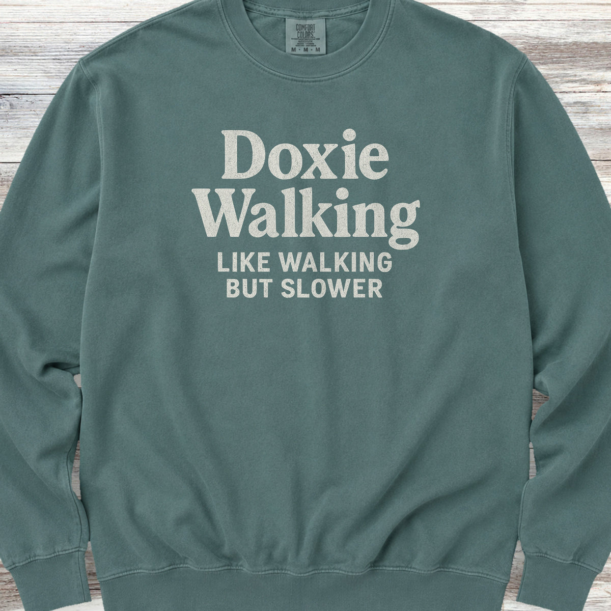 Dachshund Doxie Walking Sweatshirt - Blue Spruce