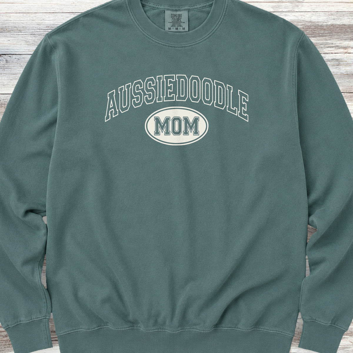 Aussiedoodle University Mom Sweatshirt - Blue Spruce