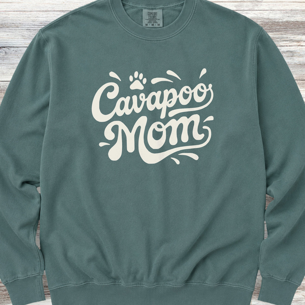 Cavapoo Groovy Mom Sweatshirt - Blue Spruce