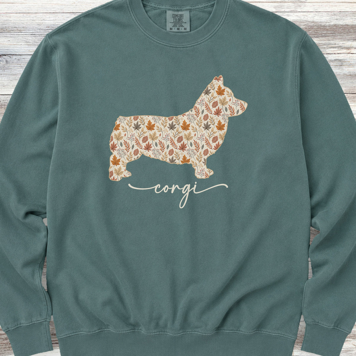 Corgi Fall Sweatshirt - Blue Spruce