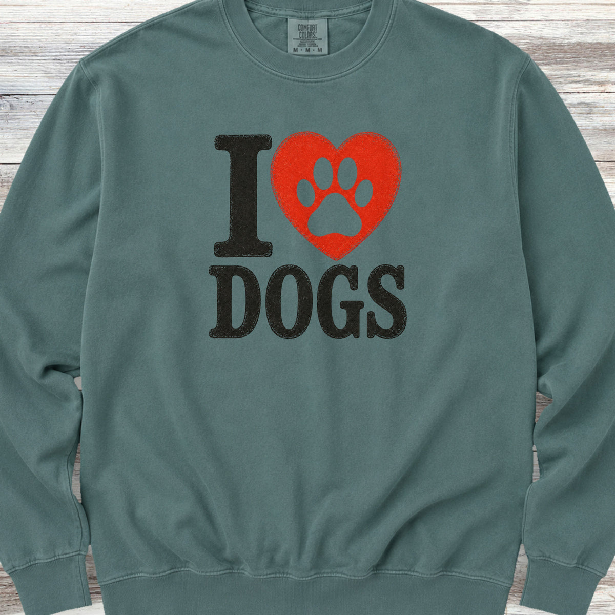 I Heart Dogs Sweatshirt - Blue Spruce