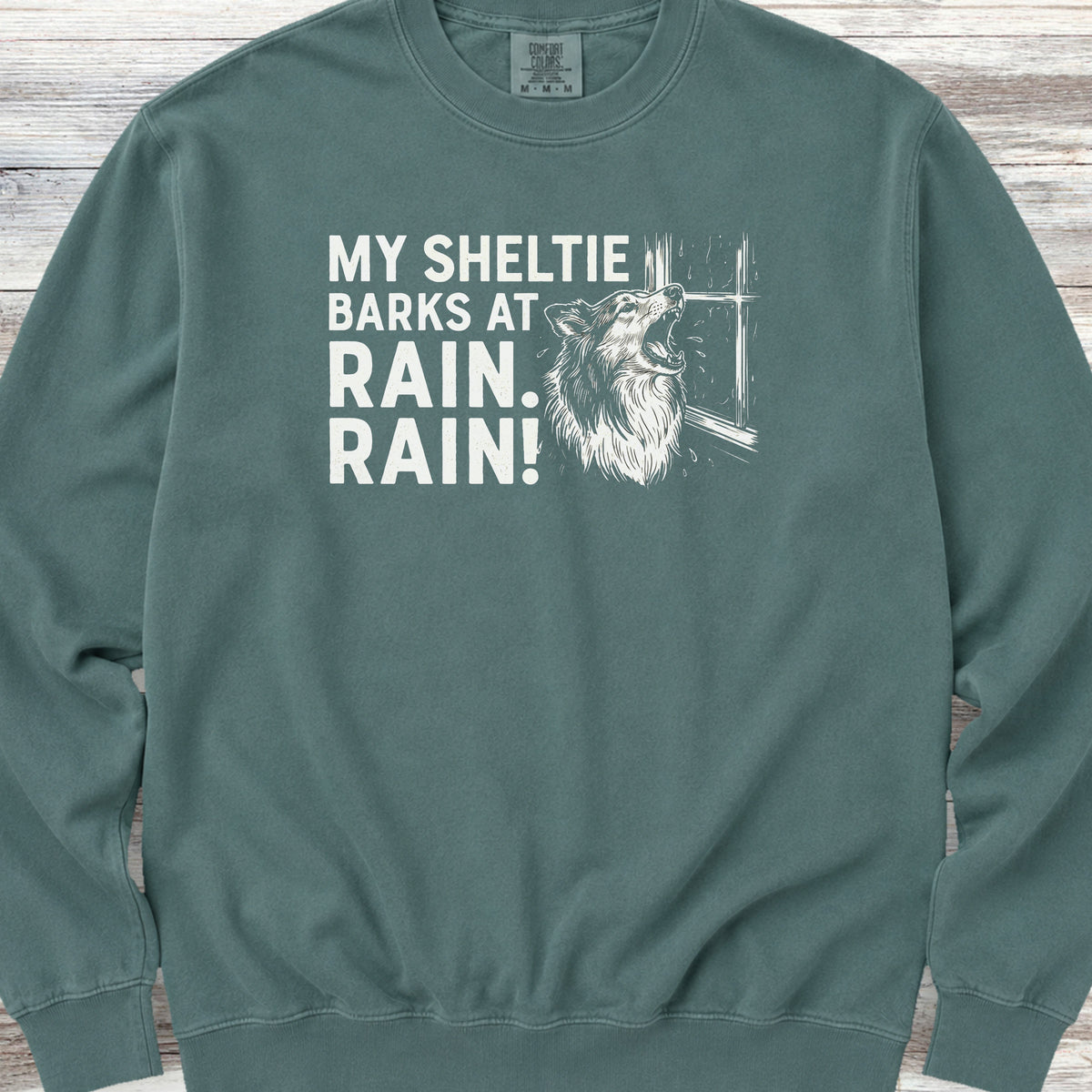 Shetland Sheepdog Rain Sweatshirt - Blue Spruce