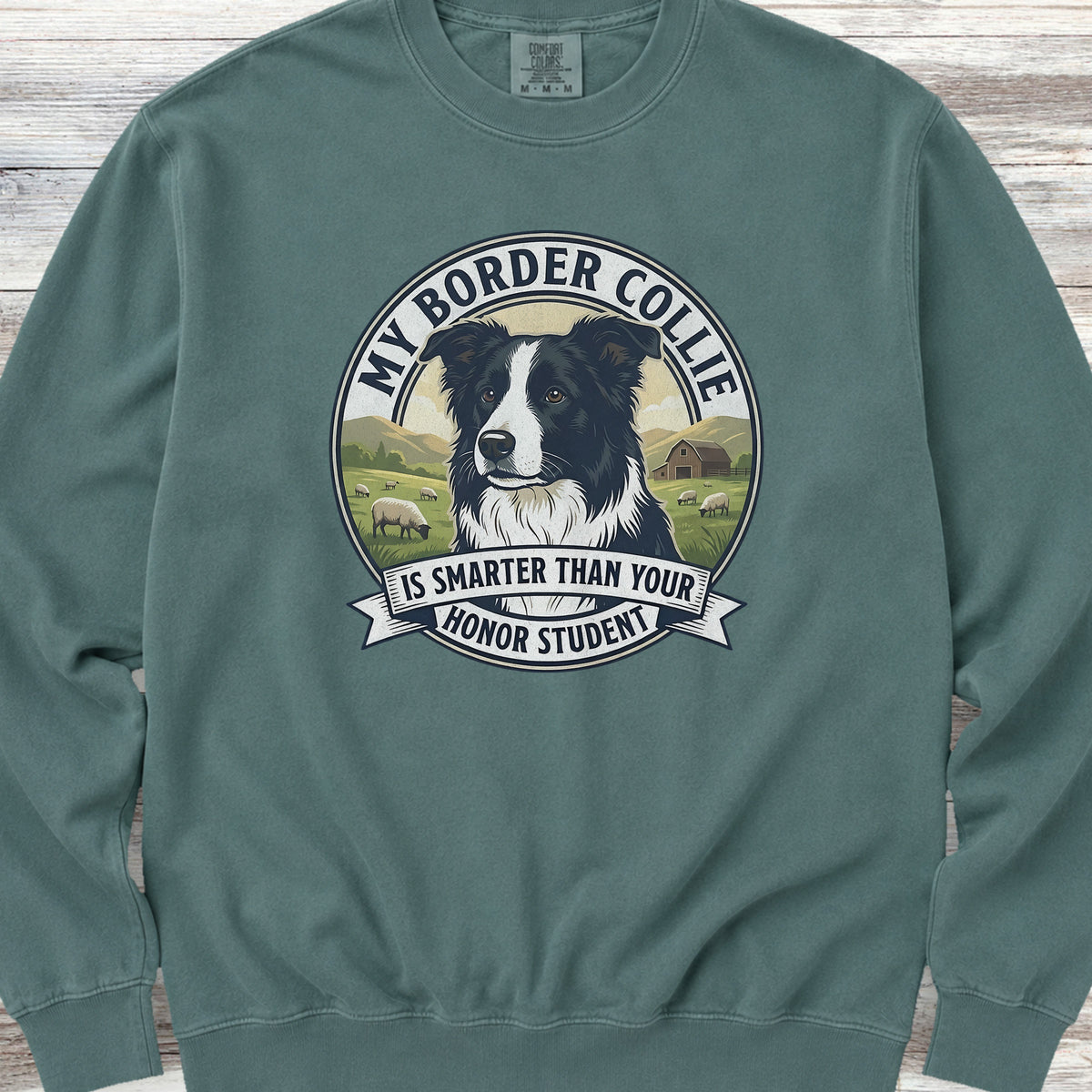 Border Collie Smart Sweatshirt - Blue Spruce