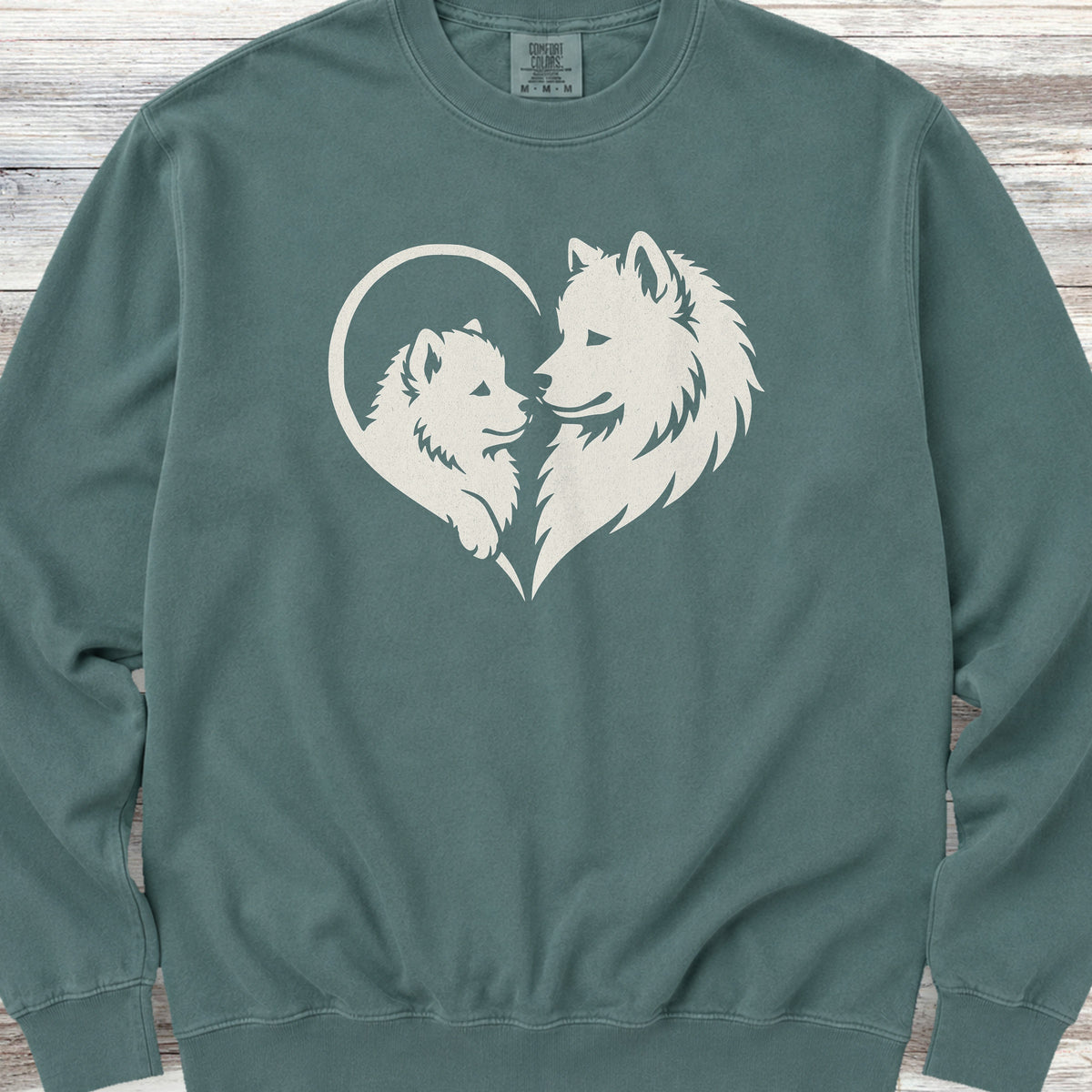 Samoyed Heart Bond Sweatshirt - Blue Spruce