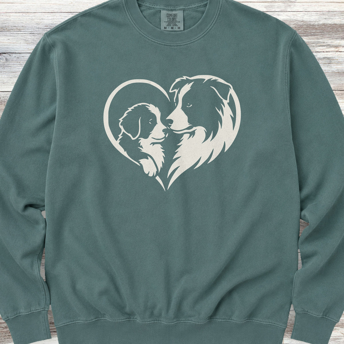 Border Collie Heart Bond Sweatshirt - Blue Spruce