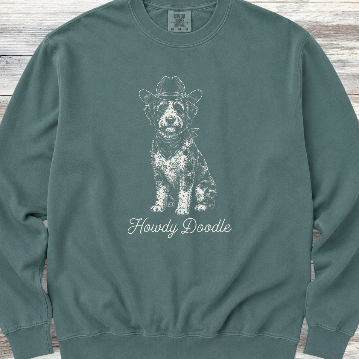 Aussiedoodle Howdy Doodle Sweatshirt - Blue Spruce