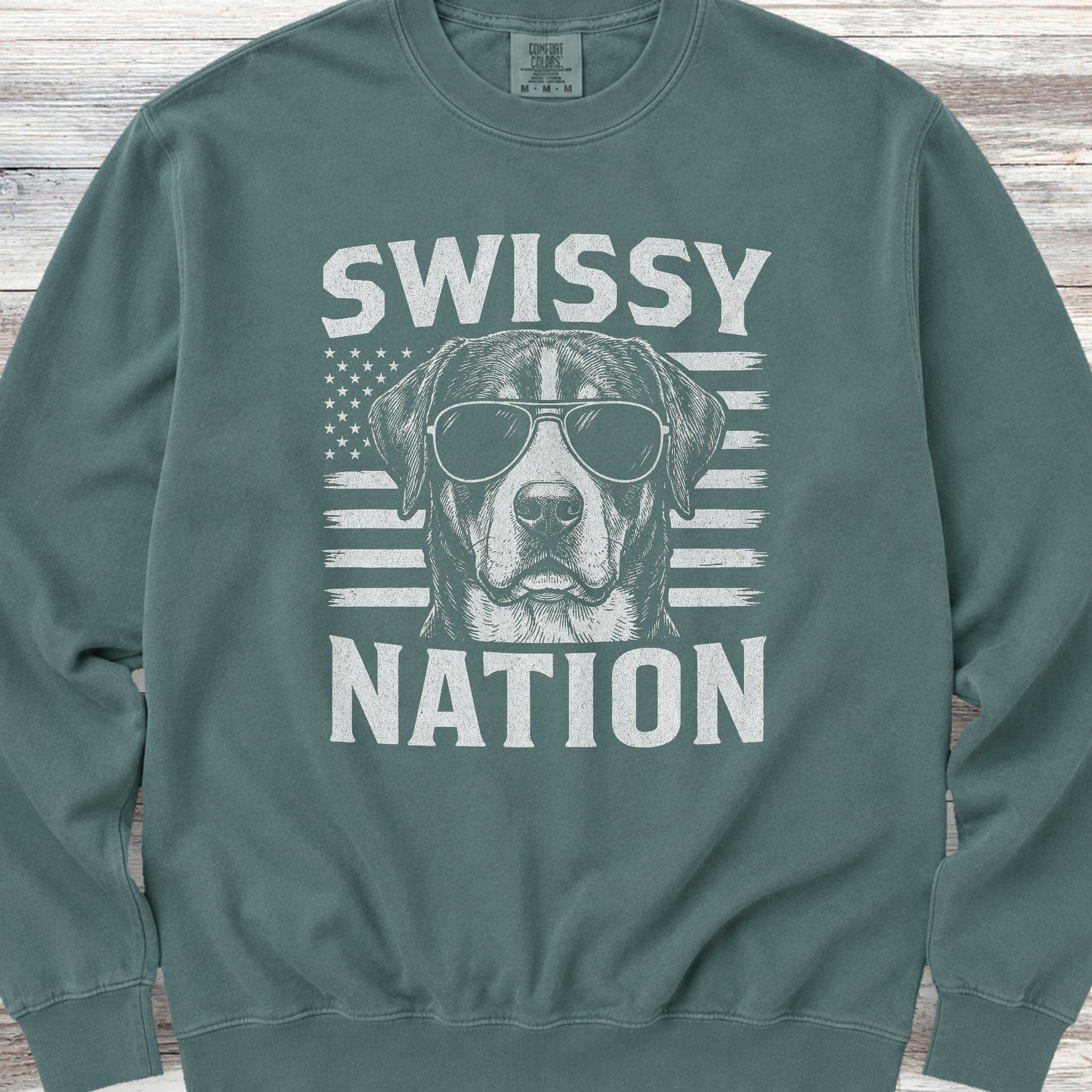 Swiss Mountain Dog Nation Sweatshirt - Blue Spruce