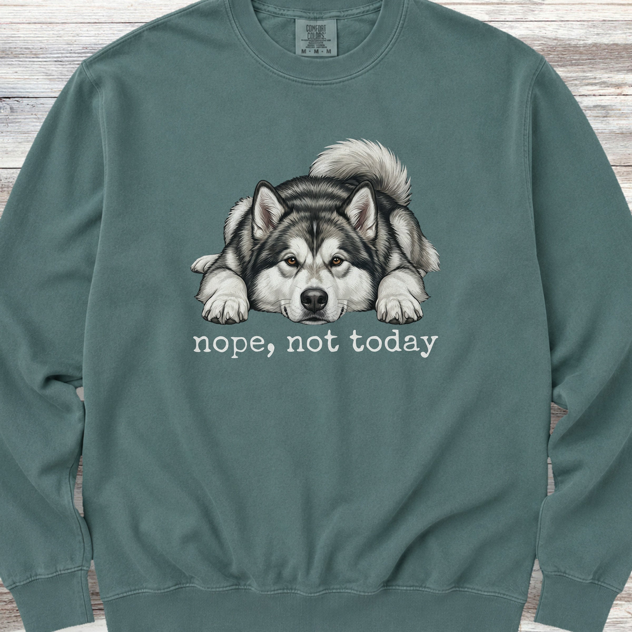 Alaskan Malamute Nope Sweatshirt - Blue Spruce
