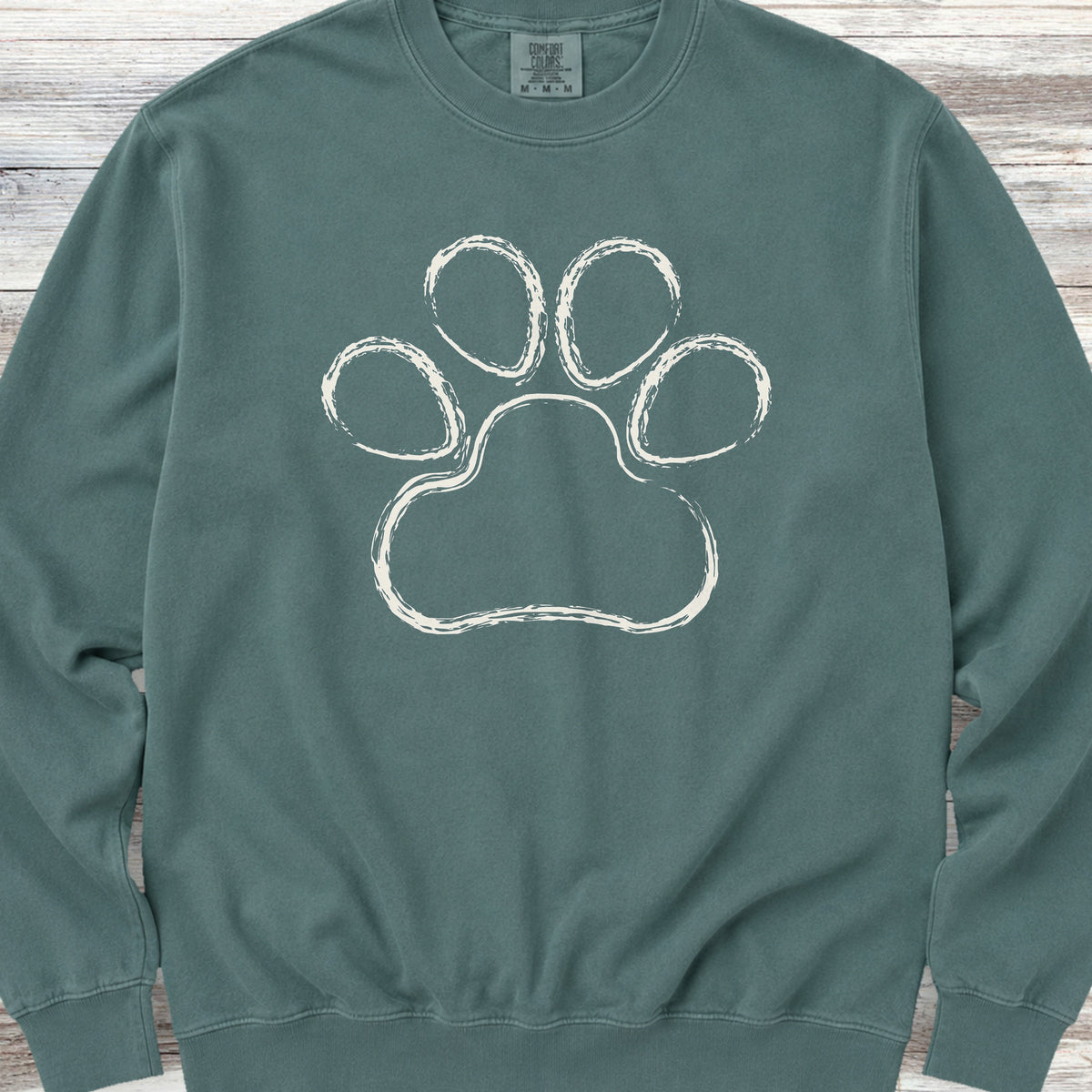 Paw Print Sketch Sweatshirt - Blue Spruce