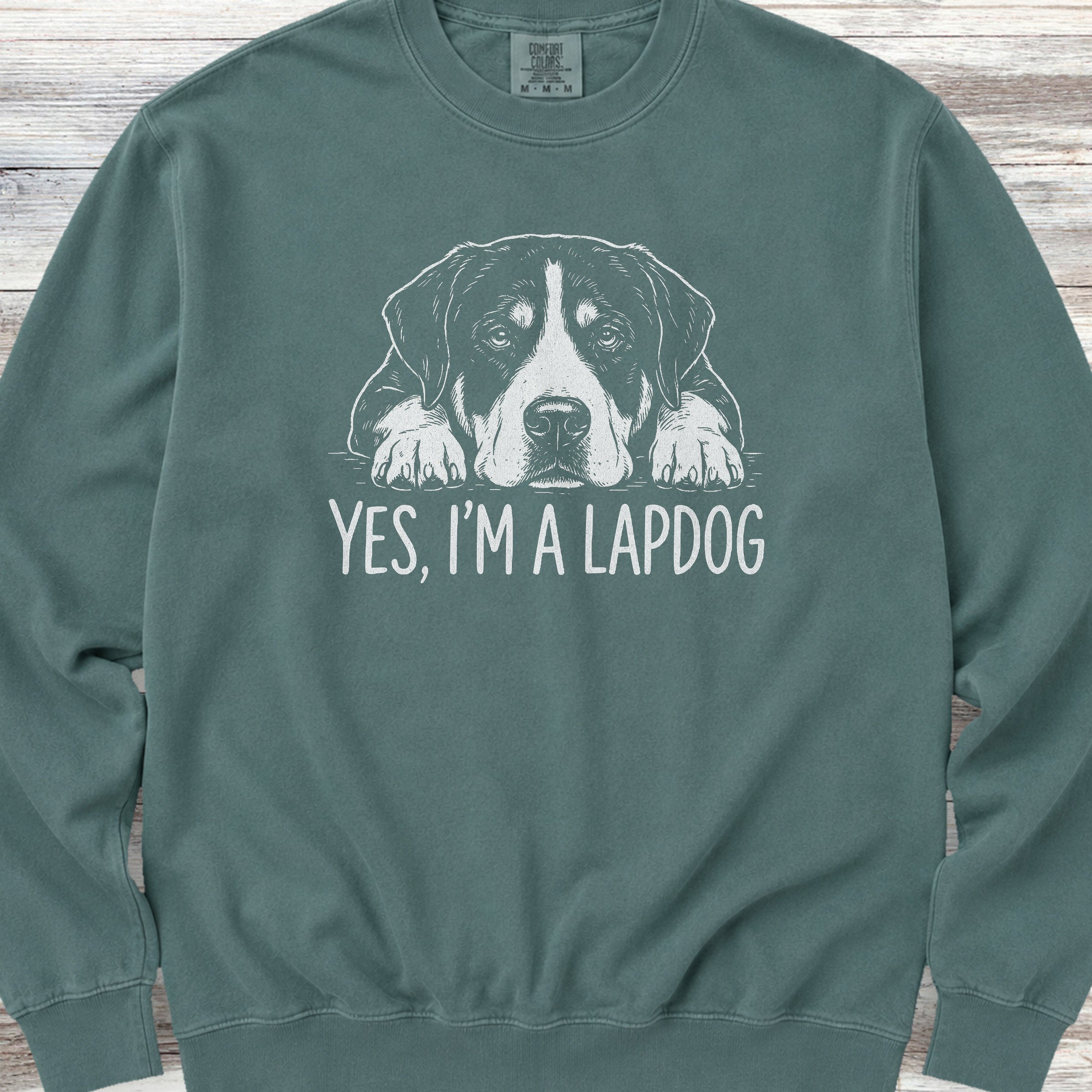 Swiss Mountain Dog Lap Dog Sweatshirt - Blue Spruce