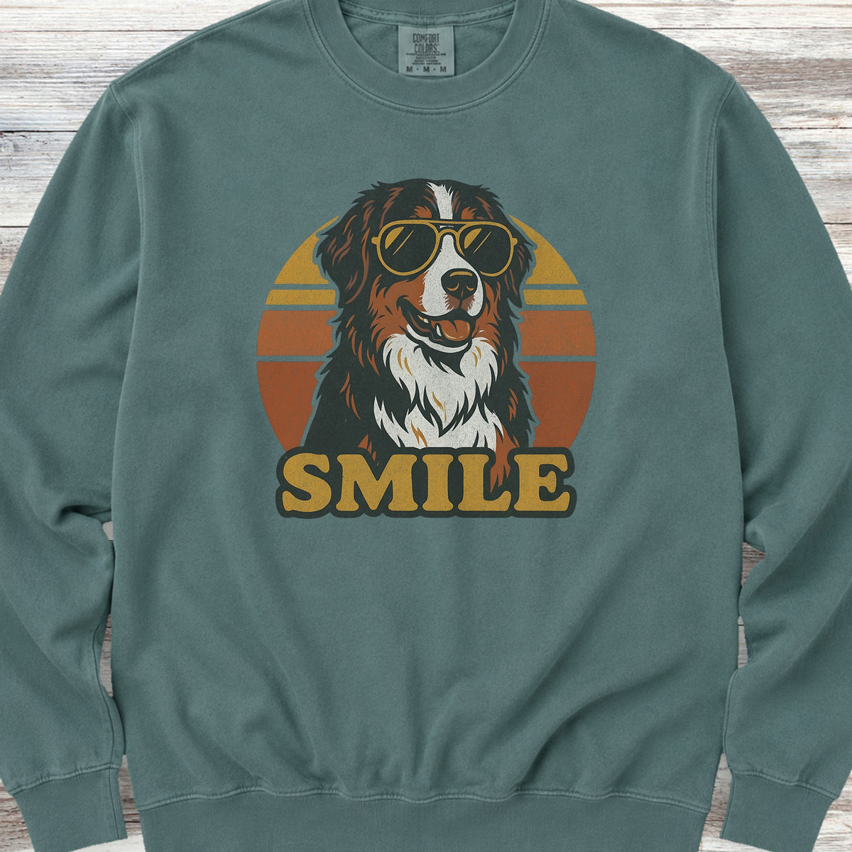 Bernese Mountain Dog Smile Sweatshirt - Blue Spruce
