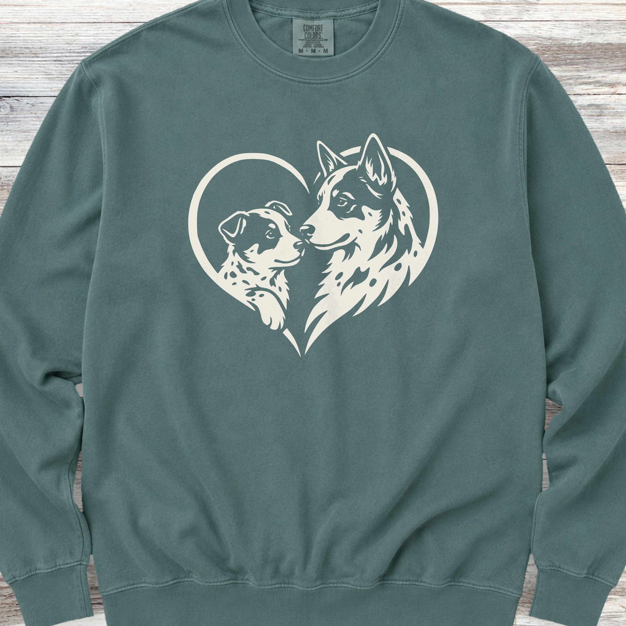 Australian Cattle Dog Heart Bond Sweatshirt - Blue Spruce