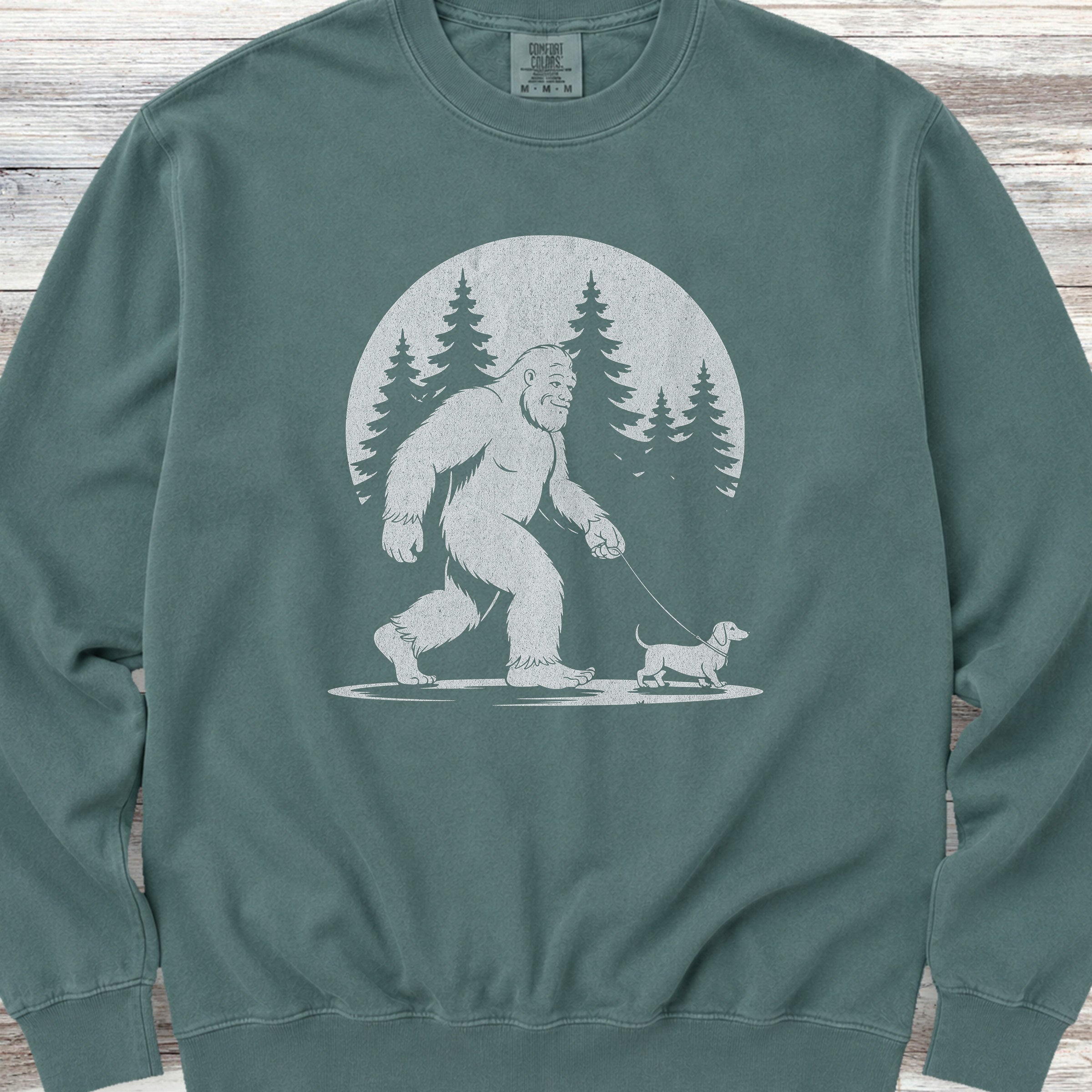 Dachshund Bigfoot Sweatshirt - Blue Spruce