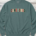 Cane Corso Holiday Faux Patchwork Sweatshirt - Blue Spruce