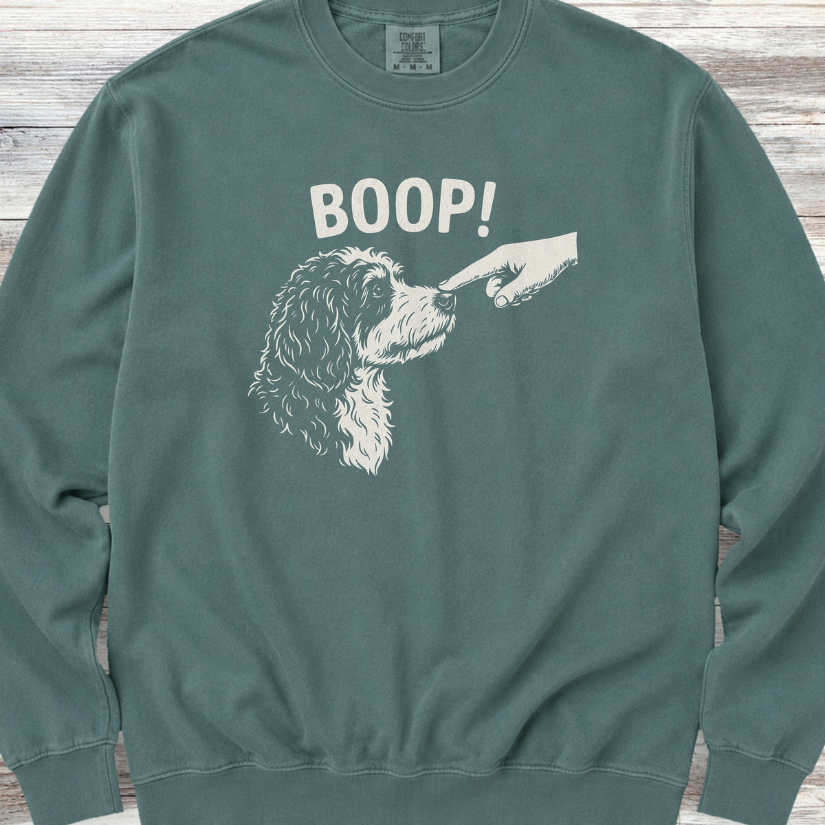 Bernedoodle BOOP! Sweatshirt - Blue Spruce